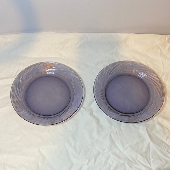 Pyrex Festival Amethyst 2 small plates 7.5” preowned, shows normal wear - Picture 1 of 3